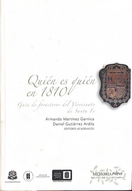 Portada de Quién es quién en 1810. Guía de forasteros del Virreinato de Santa Fe